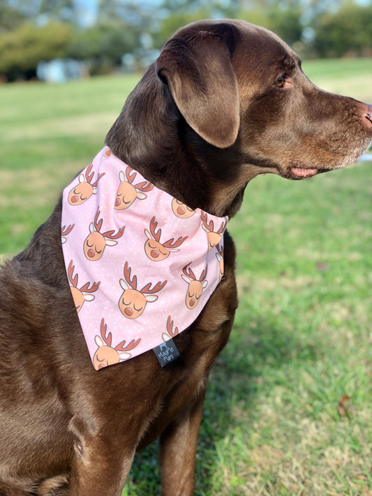 Blush Reindeer Dog Bandana