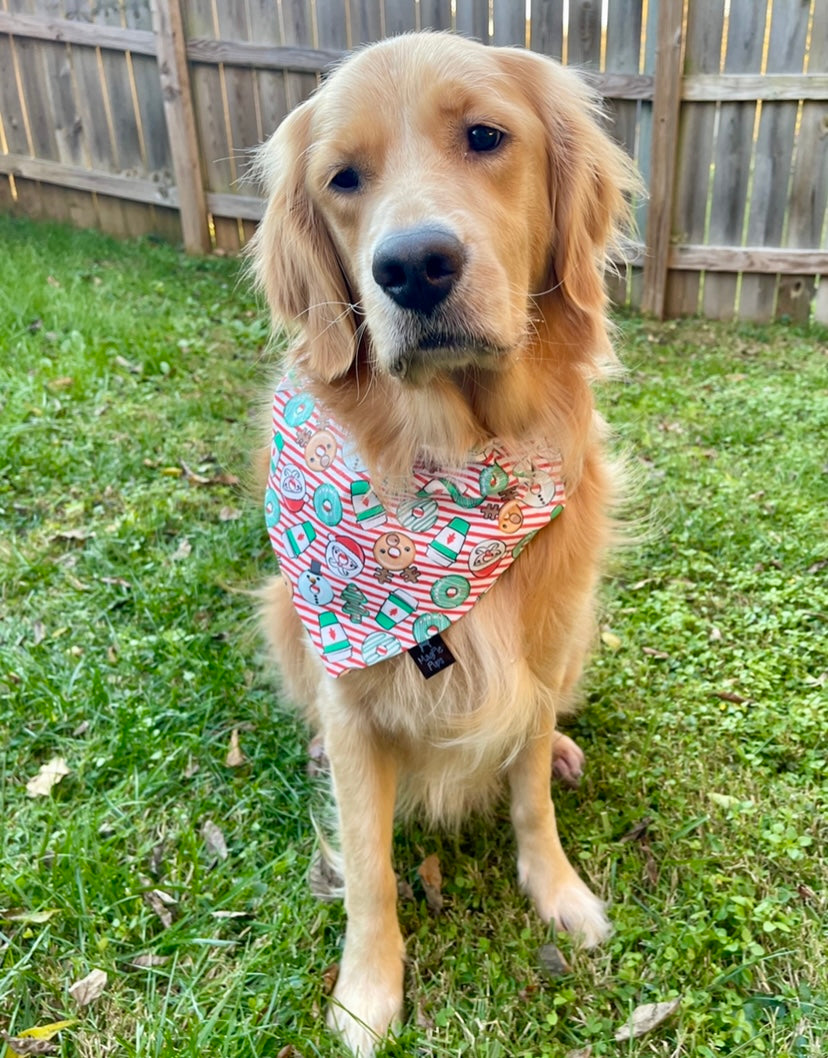 Christmas Morning Coffee and Donuts Dog Bandana