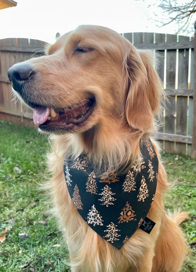 Cheetah Trees Christmas Dog Bandana