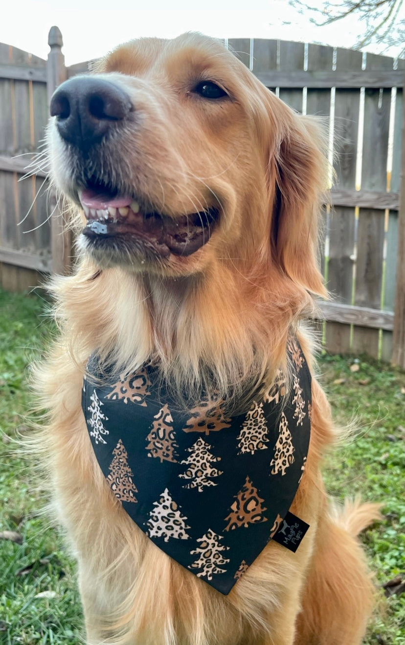 Cheetah Trees Christmas Dog Bandana