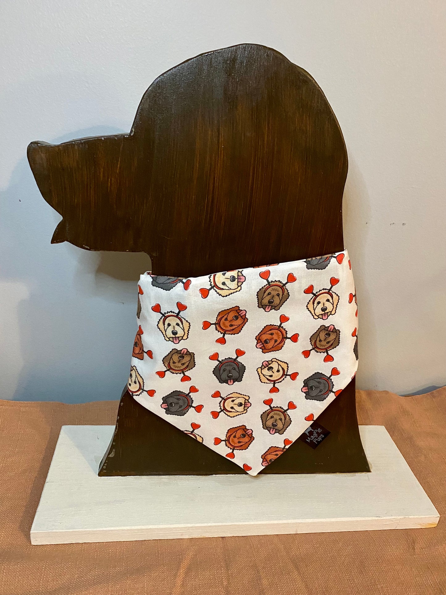 Doodle Dog Valentines Dog Bandana