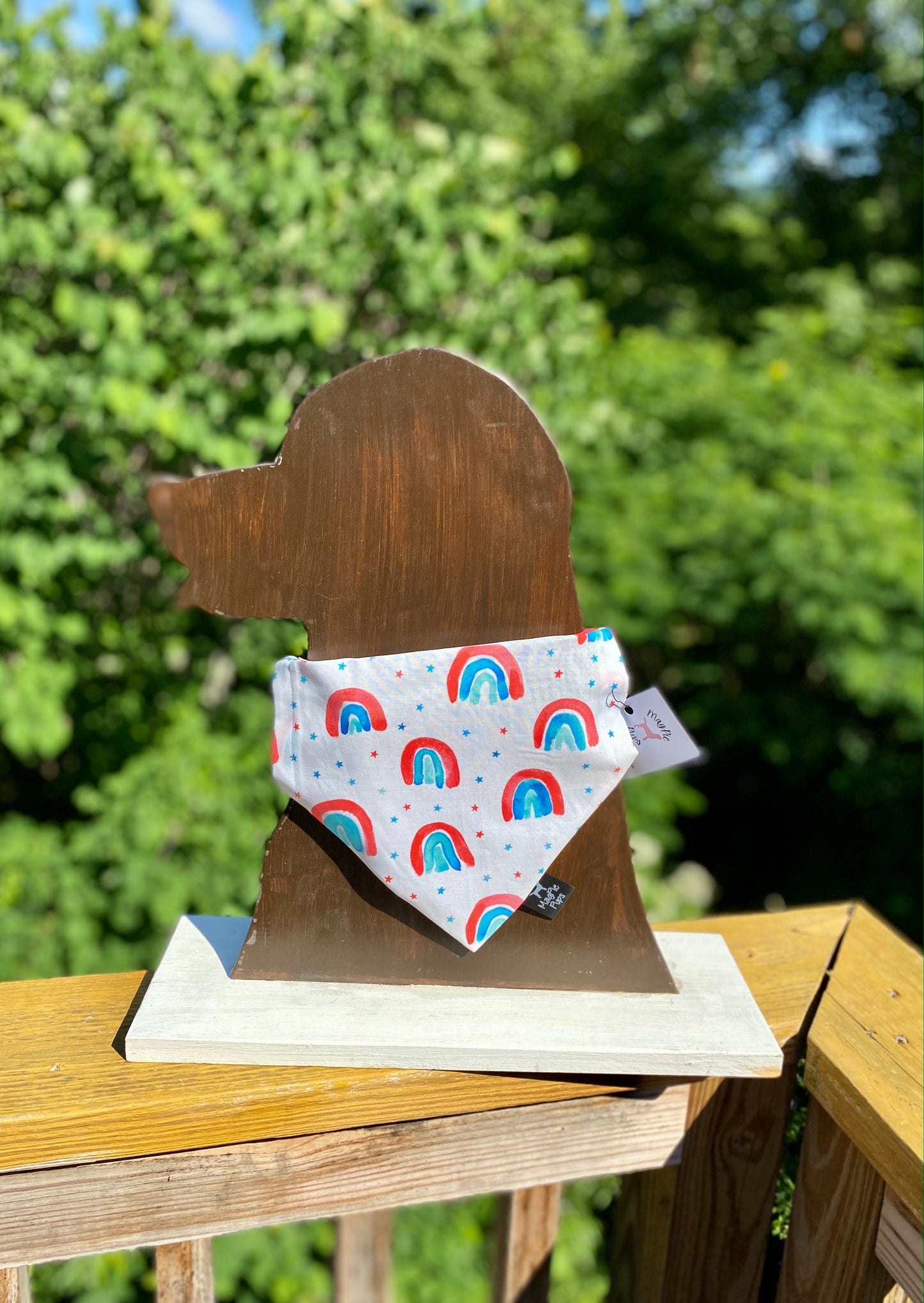 Patriotic Rainbows with Stars Bandana