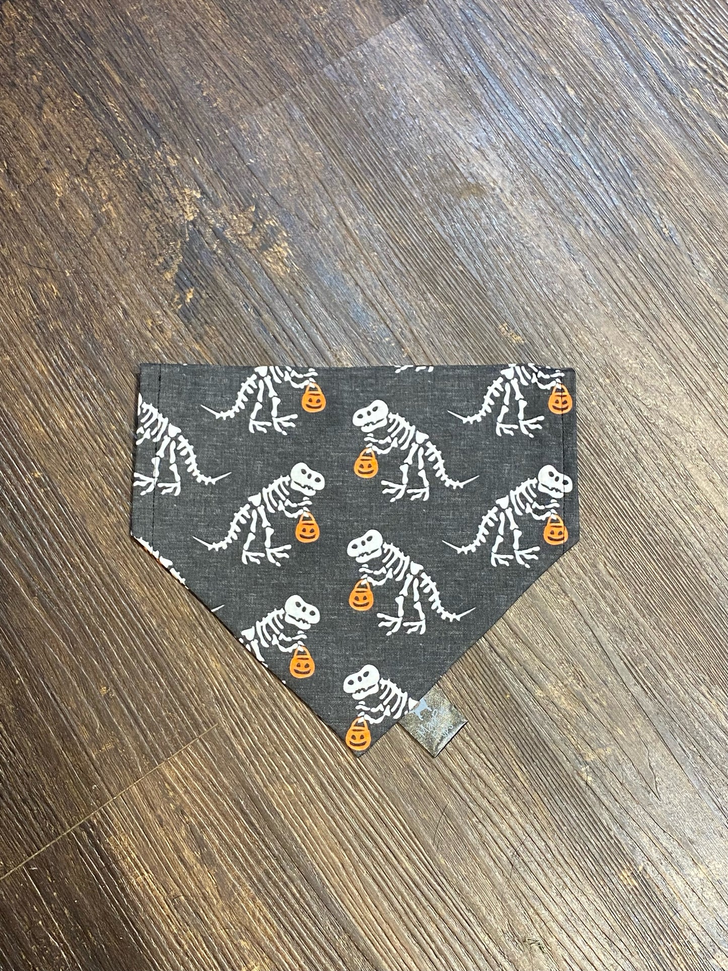 T-Rex Skeleton Halloween Over the Collar Dog Bandana