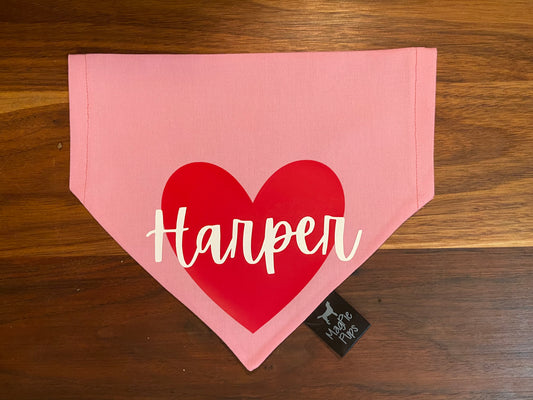 Custom Valentine's Heart Dog Bandana