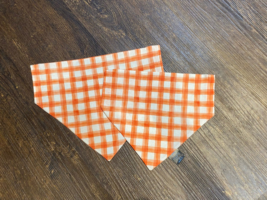 Pumpkin Spice Plaid Over The Collar Dog Bandana